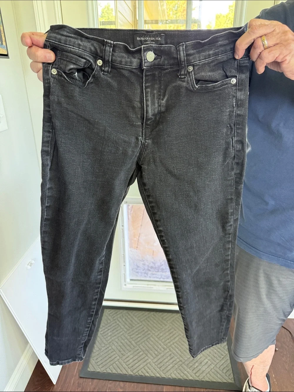 Banana Republic Men’s Washed Black Skinny Jeans